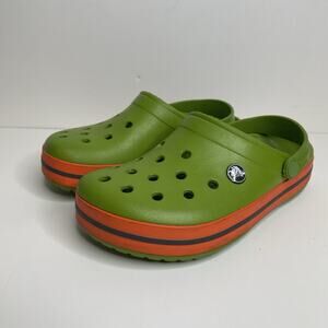 Crocs Adult Crocband Clogs Women’s 7 | Men’s 6 Lime Green Orange - EUC